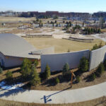 commercial roofing of slanted building
