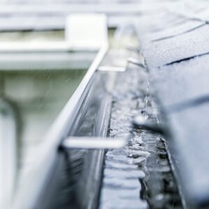 gutter backed up with water