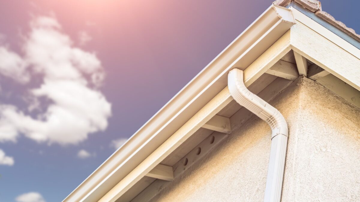 seamless gutters installed on a home