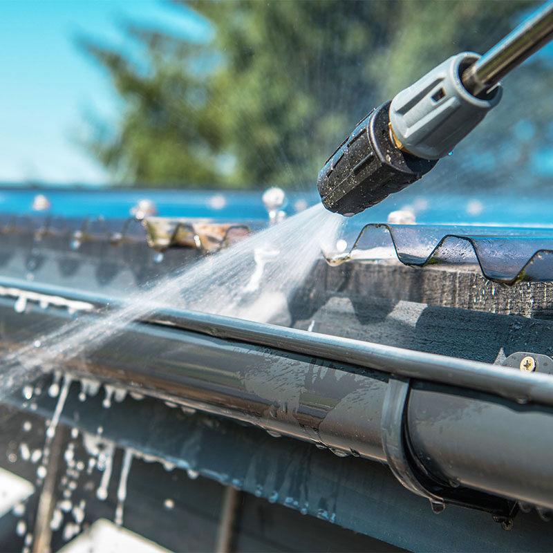 power washing gutters